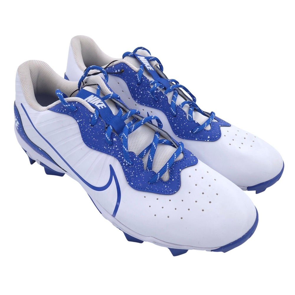 Nike Alpha Huarache 4 Keystone Baseball Cleats Men 13 White Blue Fastflex Molded